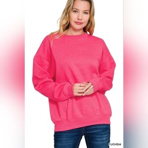 Zenana Fleece Crewneck Long Sleeve Sweatshirt